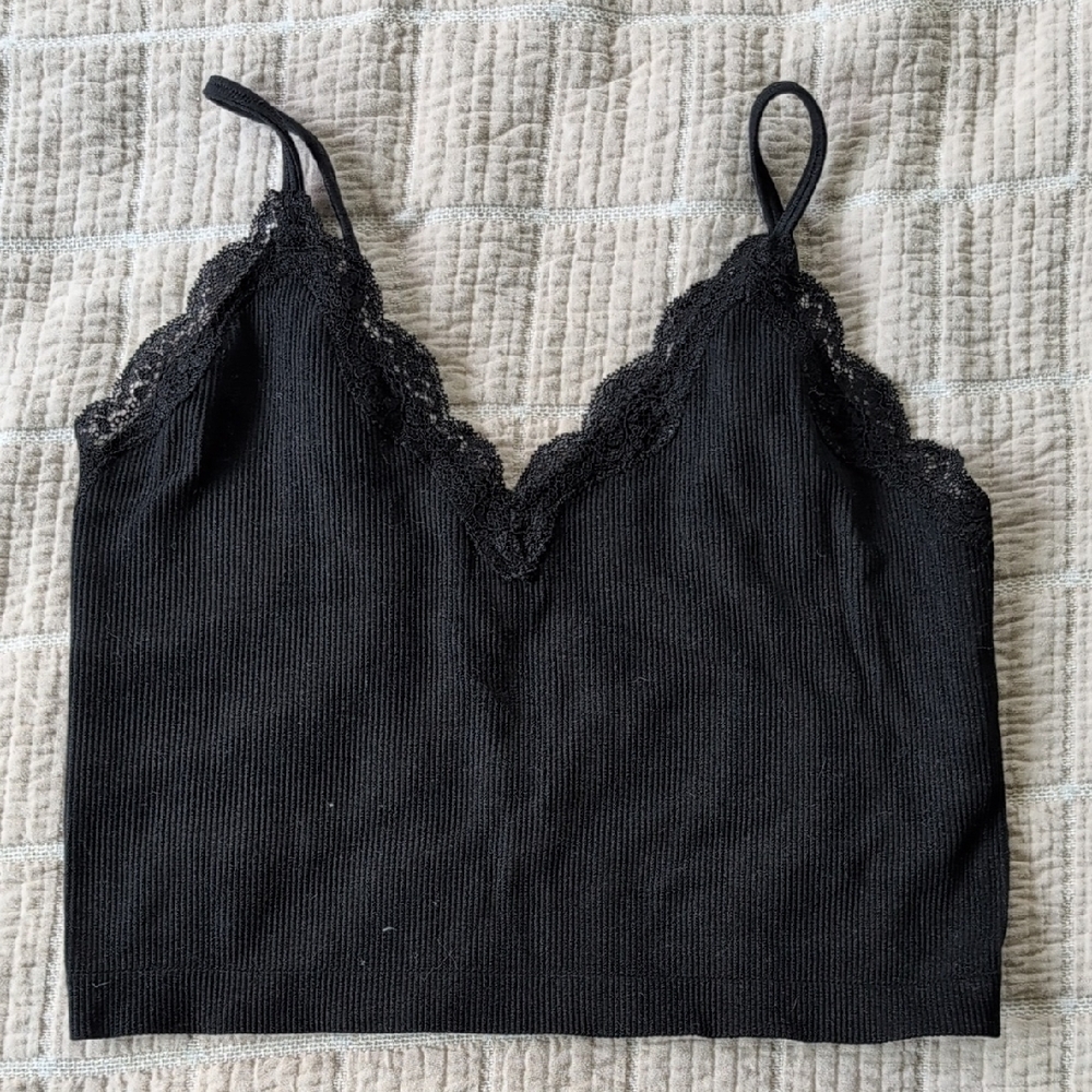 Wild Fable Black Lace Trim Cami